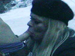 Cabin fever TS Jesse suc cock Outdoors. 